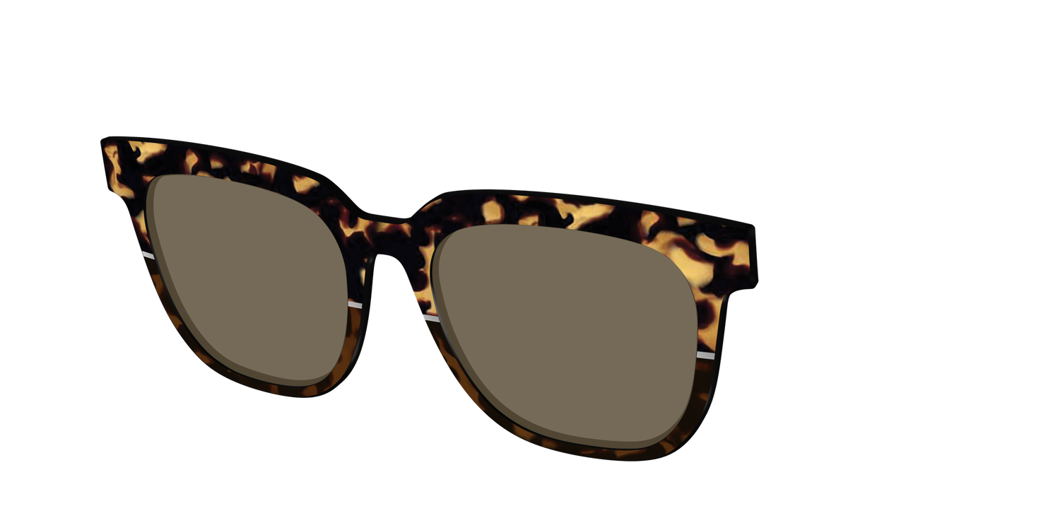 The Polarized Chic Tortoise Split Sun Top - Angle Top Image - Pair Eyewear