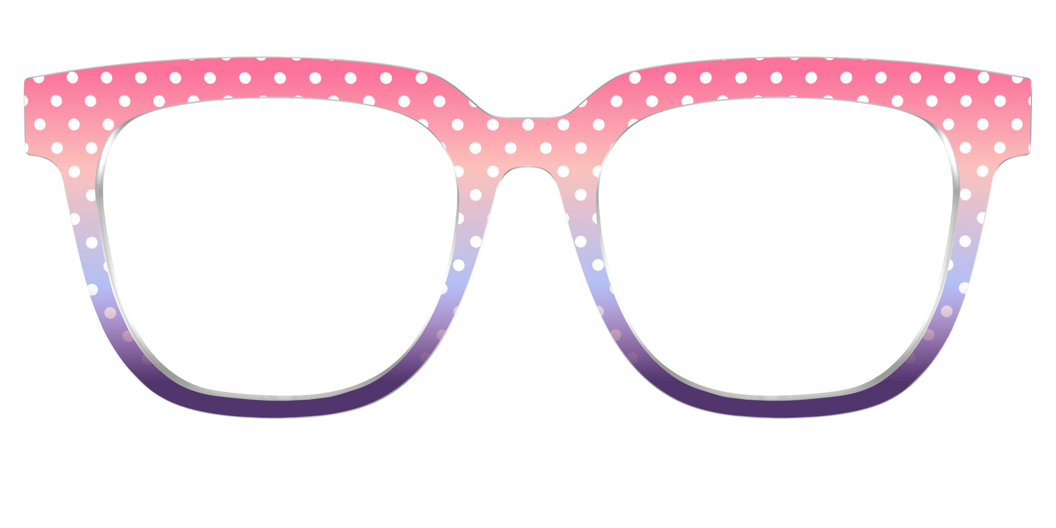 The Coral to Lilac Gradient Polka Dot - Front Top Image - Pair Eyewear