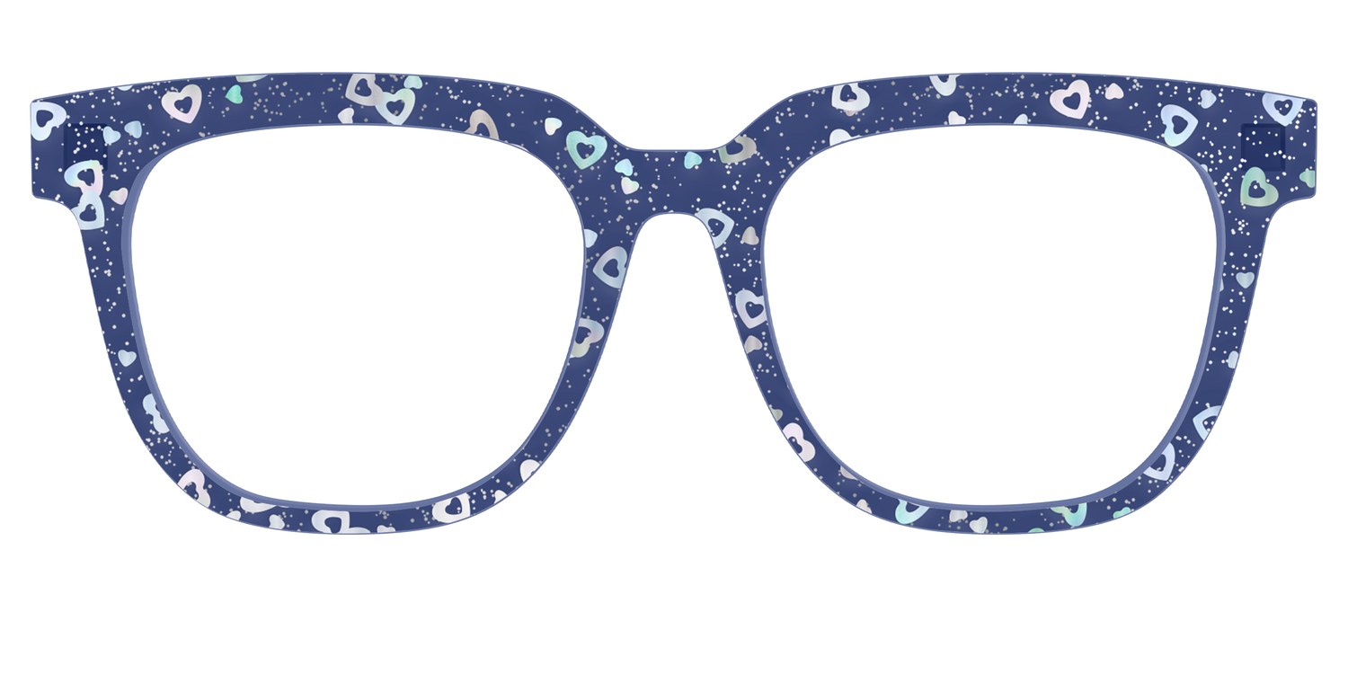 The Denim Heart Glitter Crystal - Front Top Image - Pair Eyewear