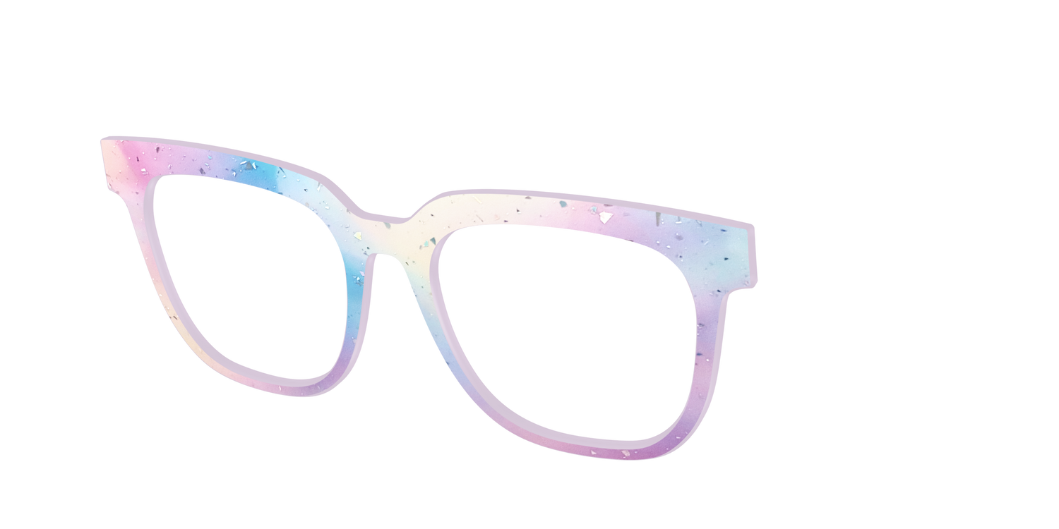 The Dreamy Pastel with Holographic Glitter - Angle Top Image - Pair Eyewear