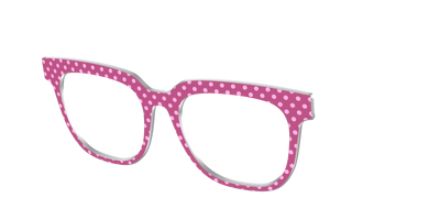 The Fuchsia Polka Dots - Angle Top Thumbnail - Pair Eyewear