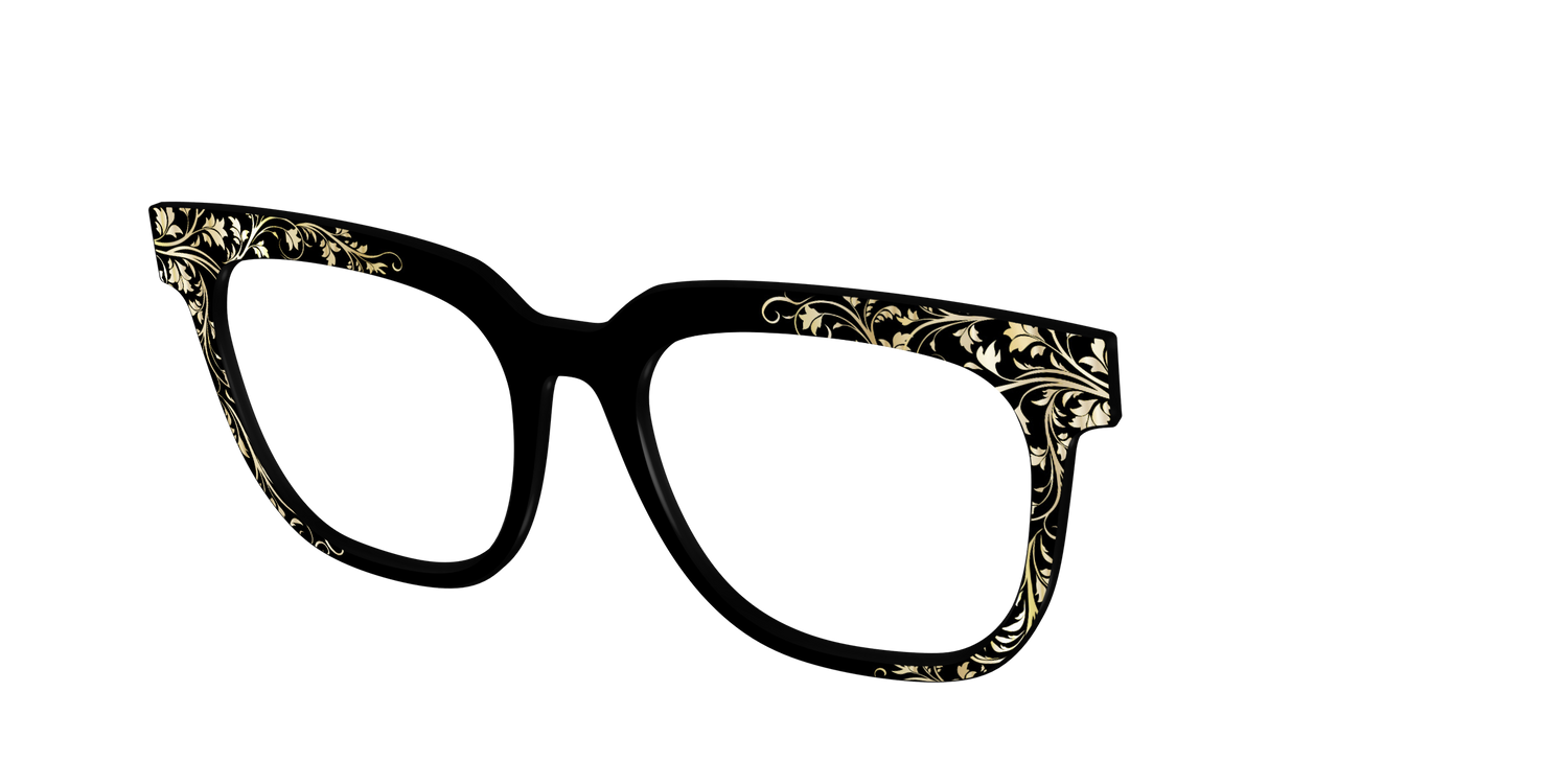 The Gold Foil Vines - Angle Top Image - Pair Eyewear