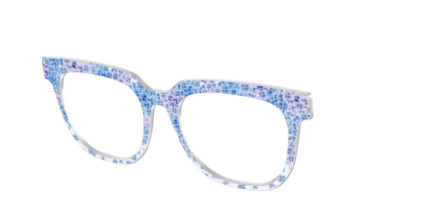 The Hydrangea Confetti Crystal with Gold Foil - Angle Top Image - Pair Eyewear