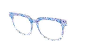 The Hydrangea Confetti Crystal with Gold Foil - Angle Top Thumbnail - Pair Eyewear