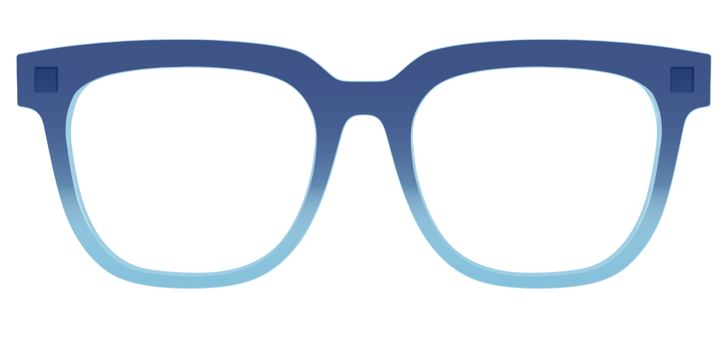 The Indigo to Sky Blue Gradient Crystal - Front Top Image - Pair Eyewear