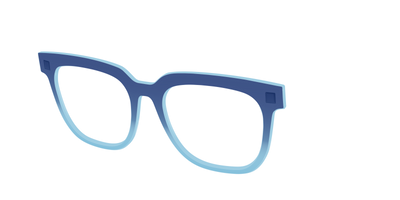 The Indigo to Sky Blue Gradient Crystal - Angle Top Thumbnail - Pair Eyewear