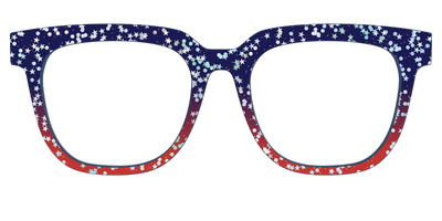 The Navy to Scarlet Gradient with Star Glitter - Front Top Thumbnail - Pair Eyewear