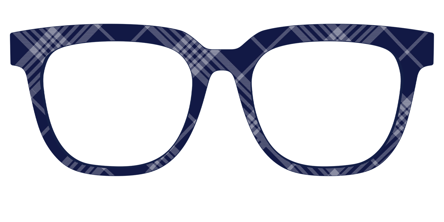 The Navy Twill Plaid - Front Top Image - Pair Eyewear
