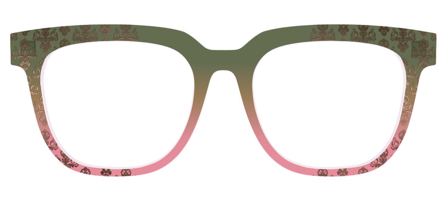 The Olive to Rose Trellis with Champagne Foil - Front Top Image - Pair Eyewear