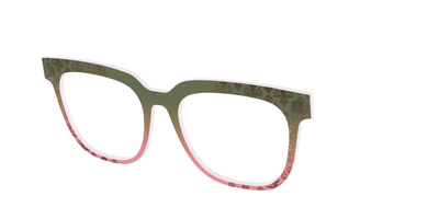 The Olive to Rose Trellis with Champagne Foil - Angle Top Thumbnail - Pair Eyewear