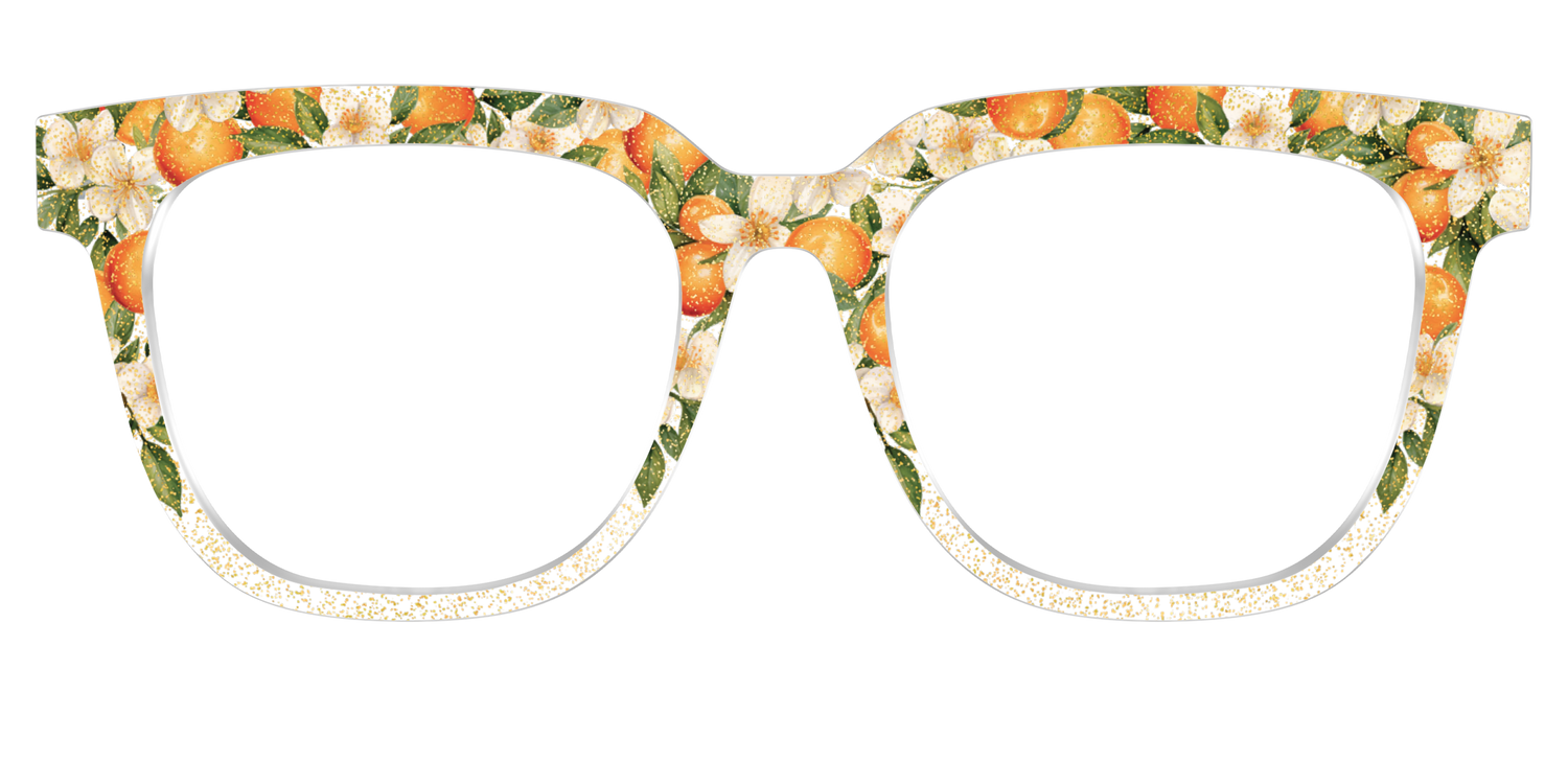 The Orange Blossom Glitter Crystal - Front Top Image - Pair Eyewear