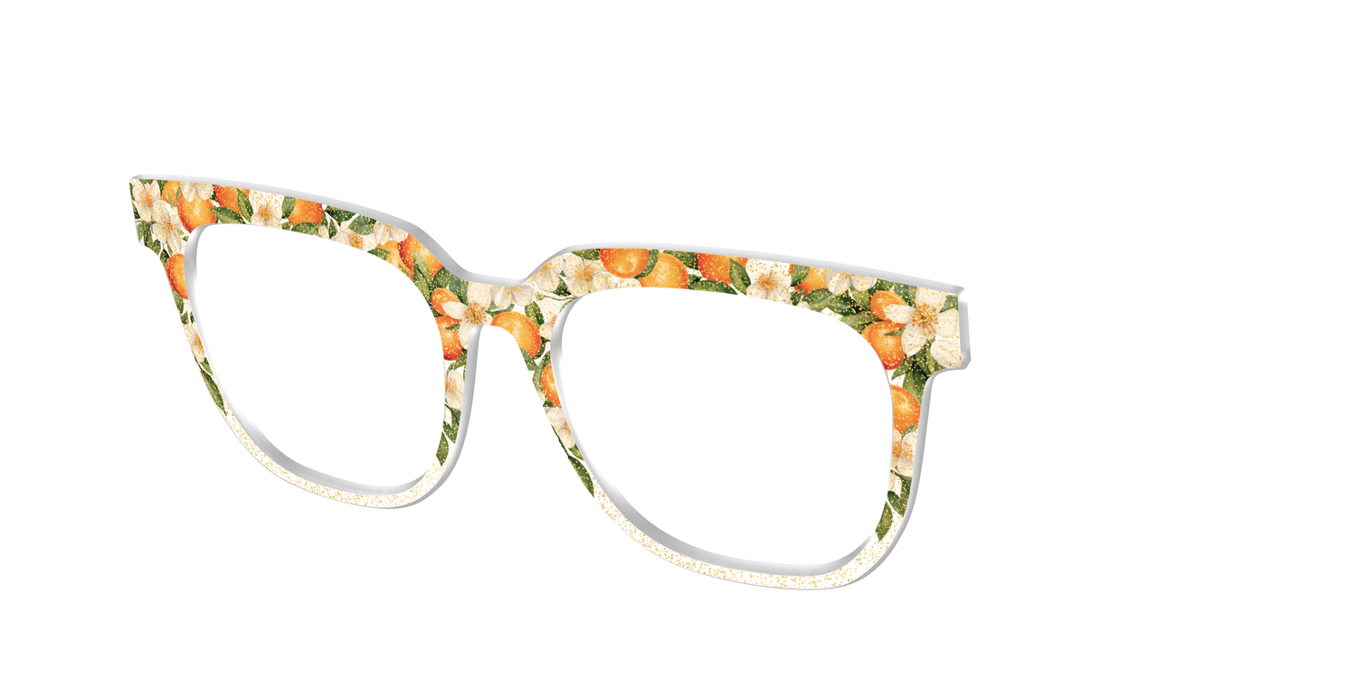 The Orange Blossom Glitter Crystal - Angle Top Image - Pair Eyewear