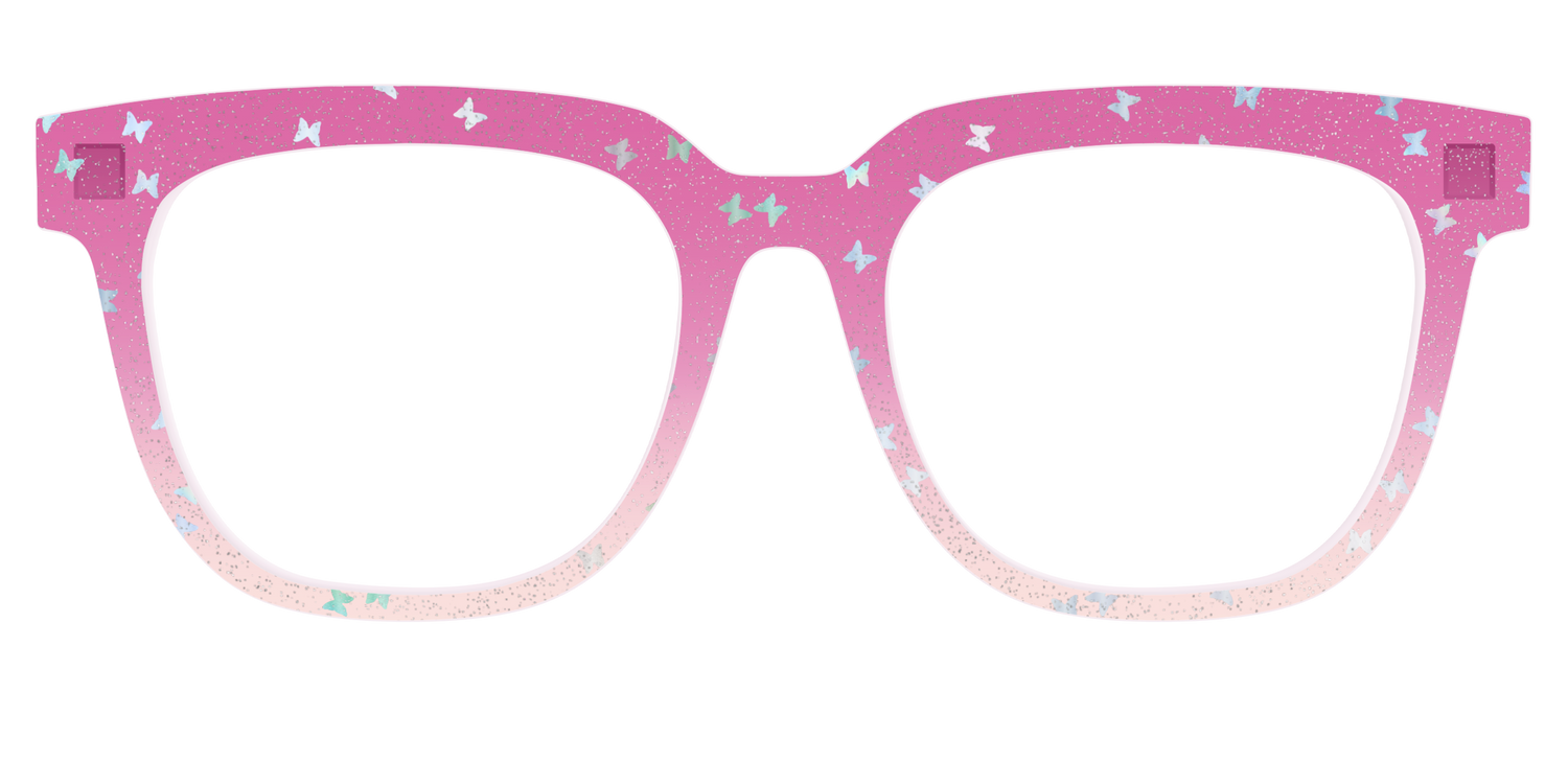 The Pink Butterfly Sparkle Crystal - Front Top Image - Pair Eyewear