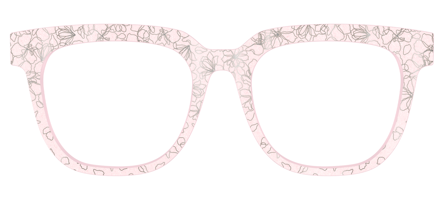 The Pink Shimmer Petals with Silver Foil - Front Top Image - Pair Eyewear