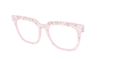 The Pink Shimmer Petals with Silver Foil - Angle Top Thumbnail - Pair Eyewear