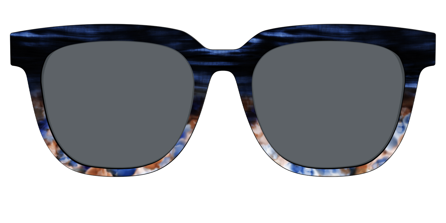 The Polarized Blue Horn Tortoise Sun Top - Front Top Image - Pair Eyewear