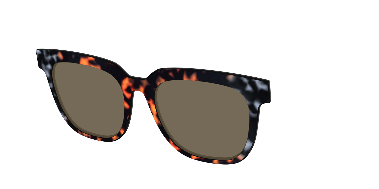 The Polarized Gray & Amber Tortoise Sun Top - Angle Top Image - Pair Eyewear