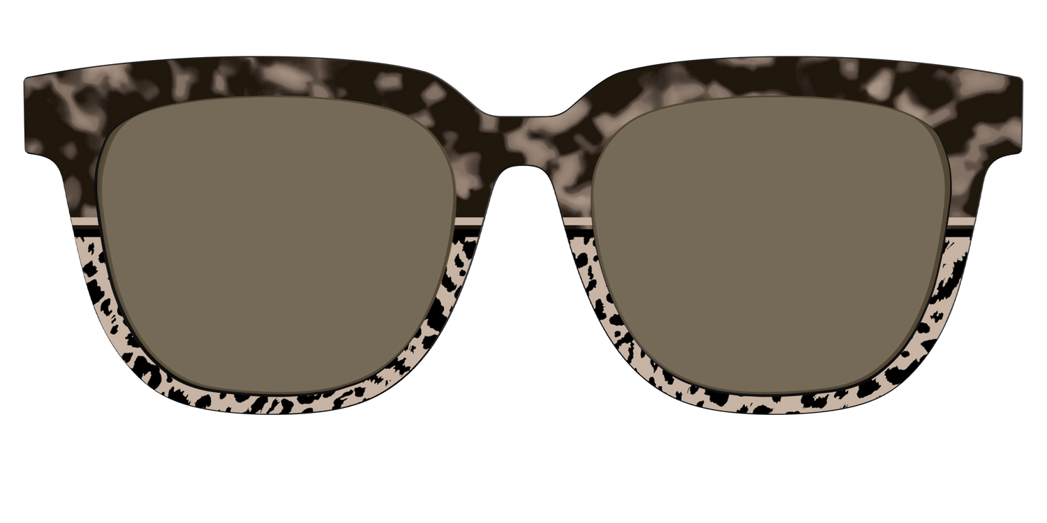 The Polarized Ink Blot Tortoise Split Sun Top - Front Top Image - Pair Eyewear