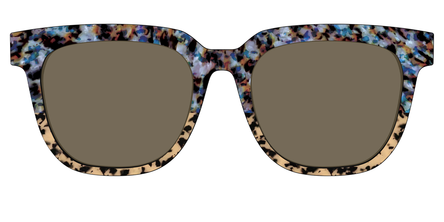 The Polarized Oasis Tortoise Split Sun Top - Front Top Image - Pair Eyewear