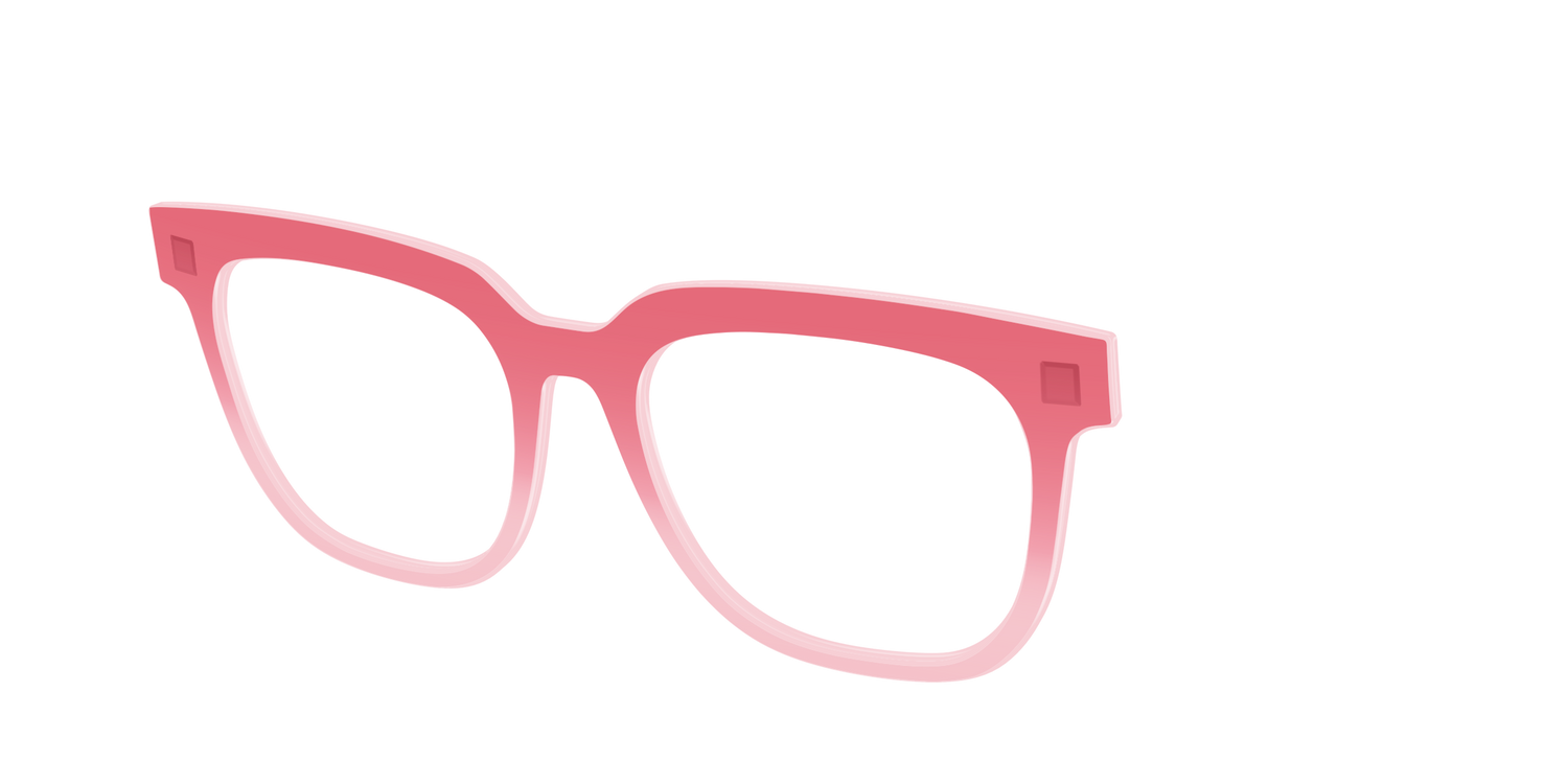 The Red to Coral Gradient Crystal - Angle Top Image - Pair Eyewear