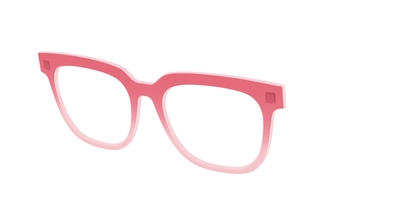 The Red to Coral Gradient Crystal - Angle Top Thumbnail - Pair Eyewear