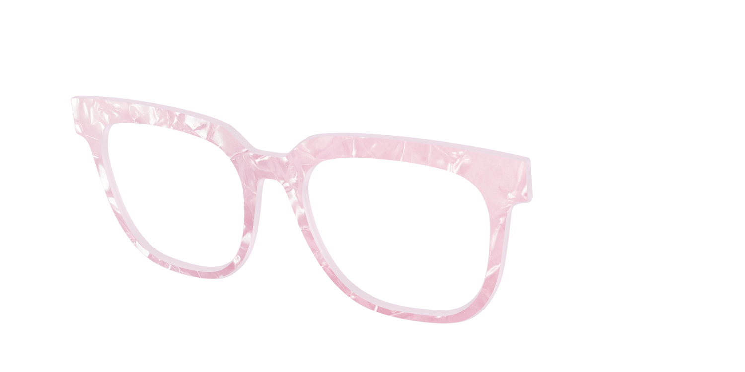 The Rose Quartz Pearl Marble - Angle Top Image - Pair Eyewear