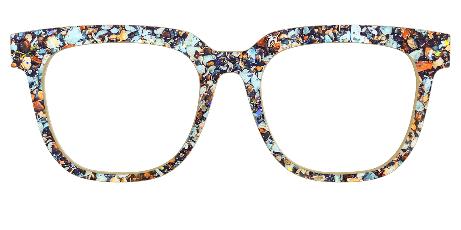 The Seashell Tortoise with Holographic Glitter - Front Top Image - Pair Eyewear