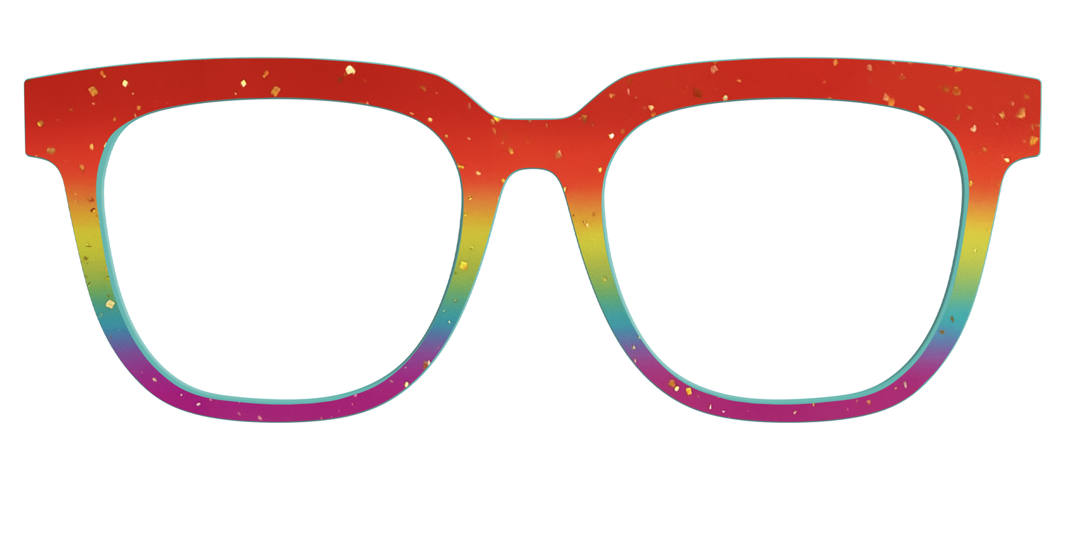 The Spectrum Gradient with Gold Flakes - Front Top Image - Pair Eyewear
