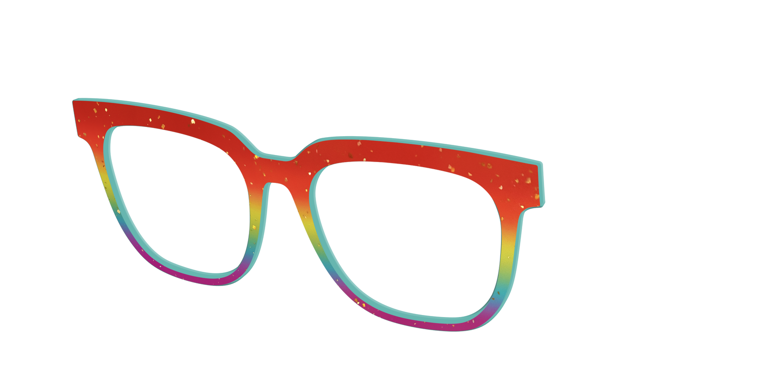 The Spectrum Gradient with Gold Flakes - Angle Top Image - Pair Eyewear