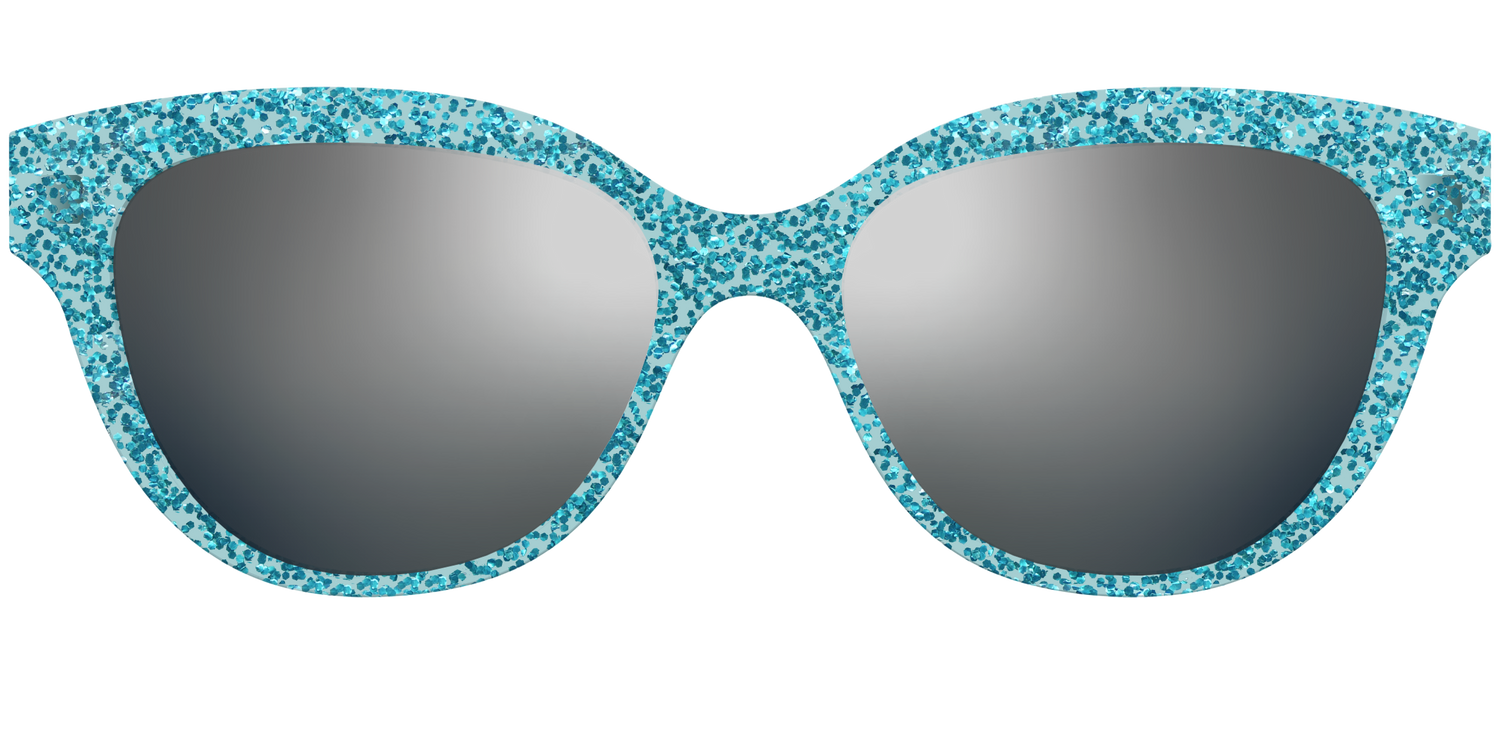 The Polarized Aquamarine Sparkle Sun Top - Front Top Image - Pair Eyewear