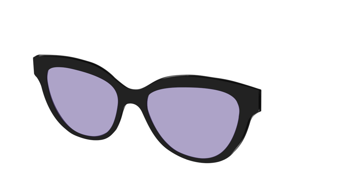 The Black With Celestial Purple lens - Angle Top Image - Pair Eyewear