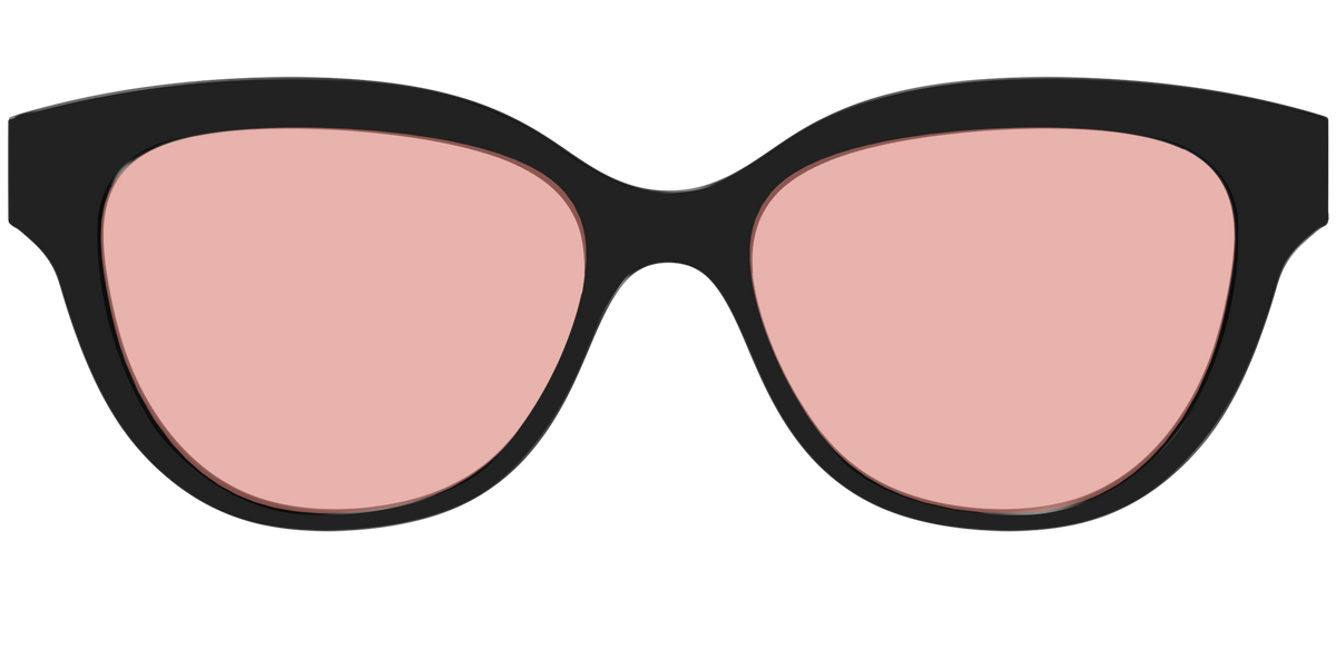 The Black With Coral Pink lens - Front Top Image - Pair Eyewear
