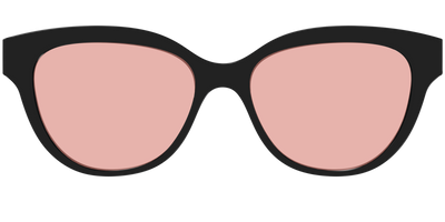 The Black With Coral Pink lens - Front Top Thumbnail - Pair Eyewear