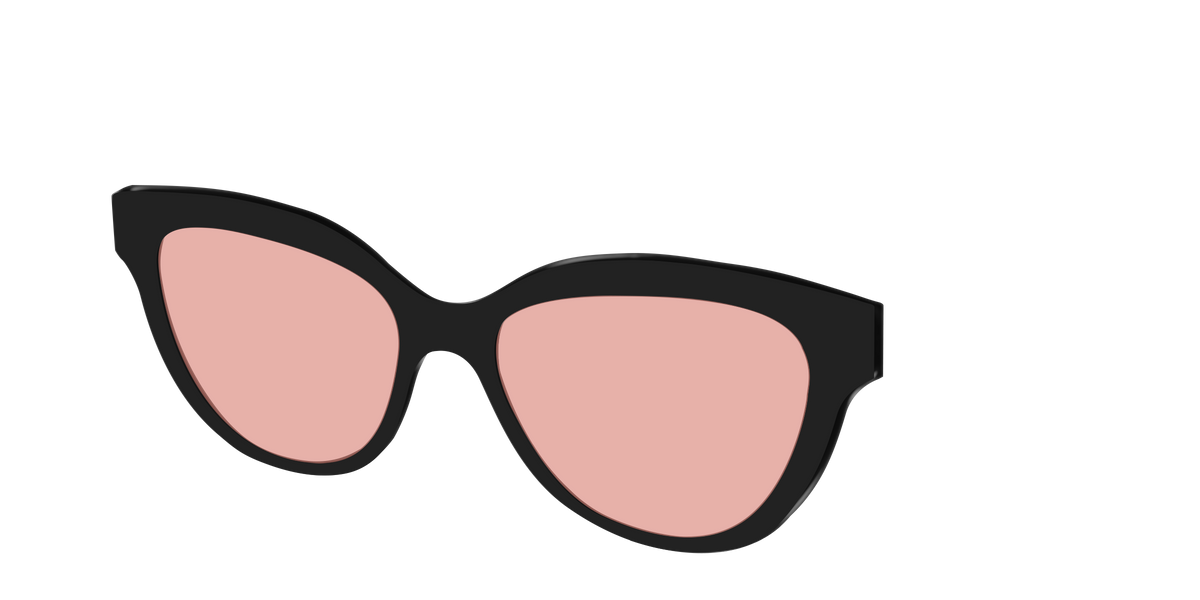 The Black With Coral Pink lens - Angle Top Image - Pair Eyewear