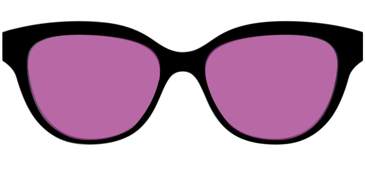 The Black with Violet Golf lens - Front Top Image - Pair Eyewear