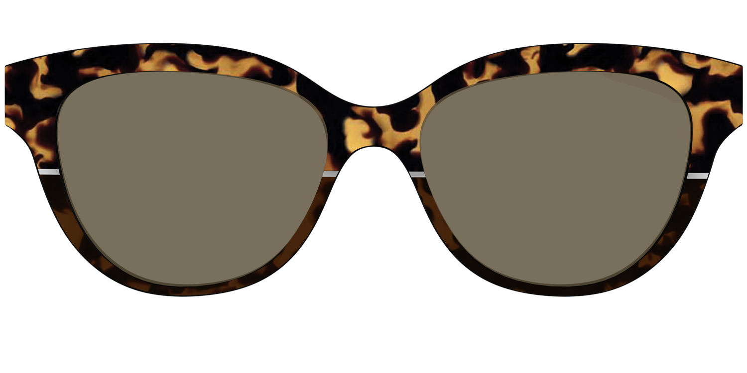 The Polarized Chic Tortoise Split Sun Top - Front Top Image - Pair Eyewear