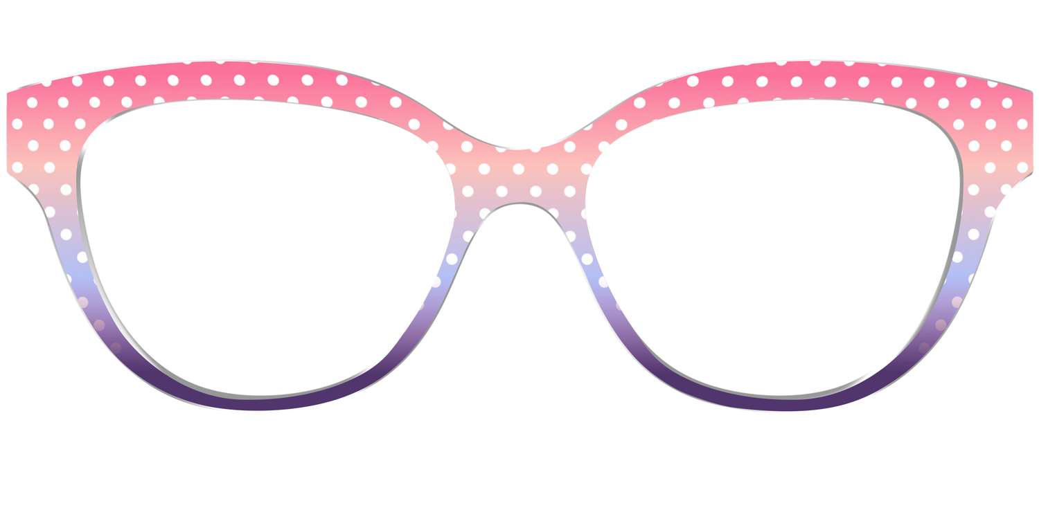 The Coral to Lilac Gradient Polka Dot - Front Top Image - Pair Eyewear