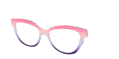 The Coral to Lilac Gradient Polka Dot - Angle Top Thumbnail - Pair Eyewear