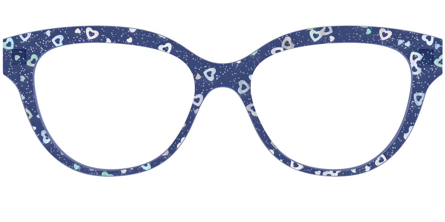 The Denim Heart Glitter Crystal - Front Top Image - Pair Eyewear