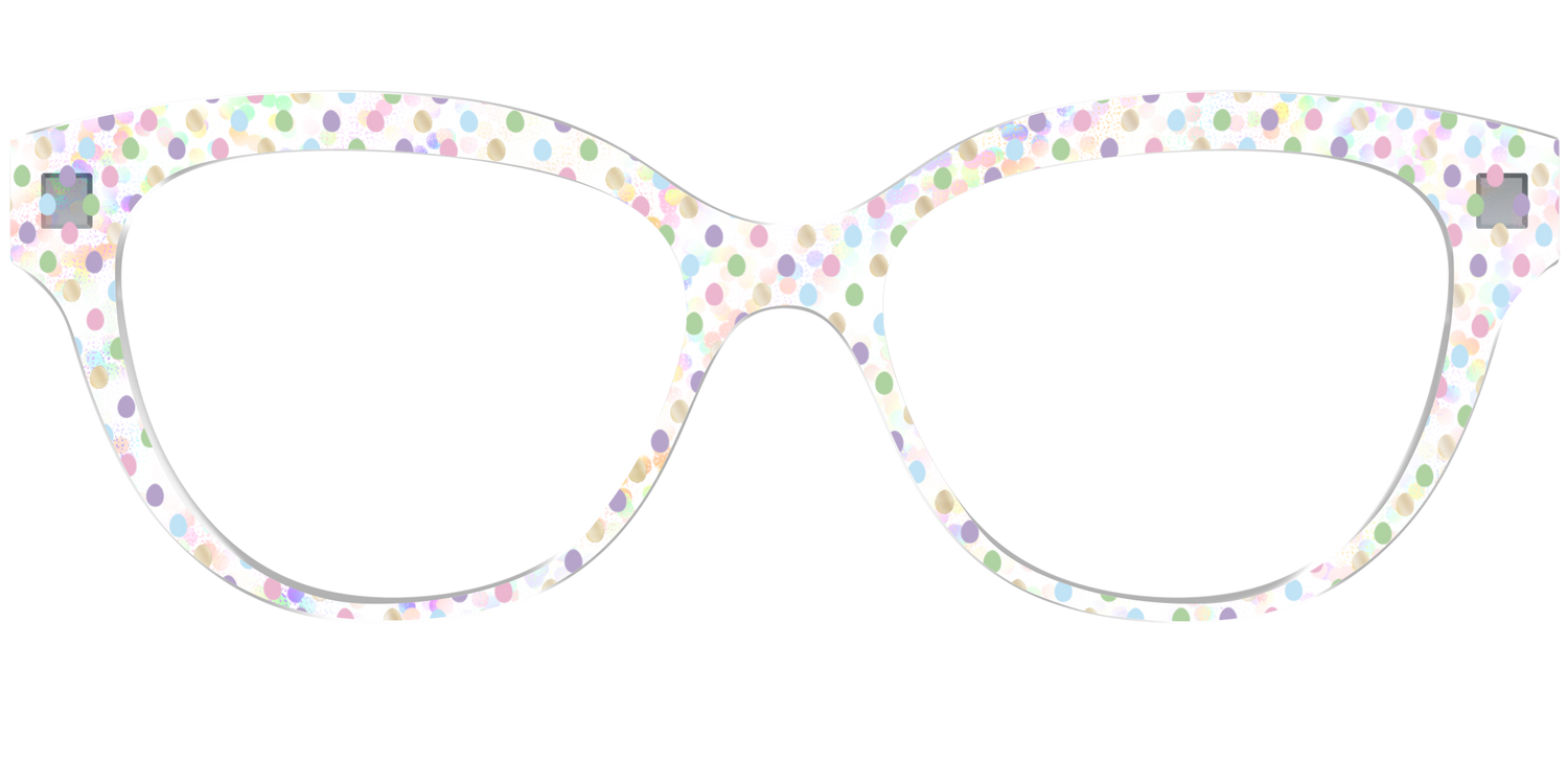 The Egg Polka Dot with Gold Foil Crystal - Front Top Image - Pair Eyewear
