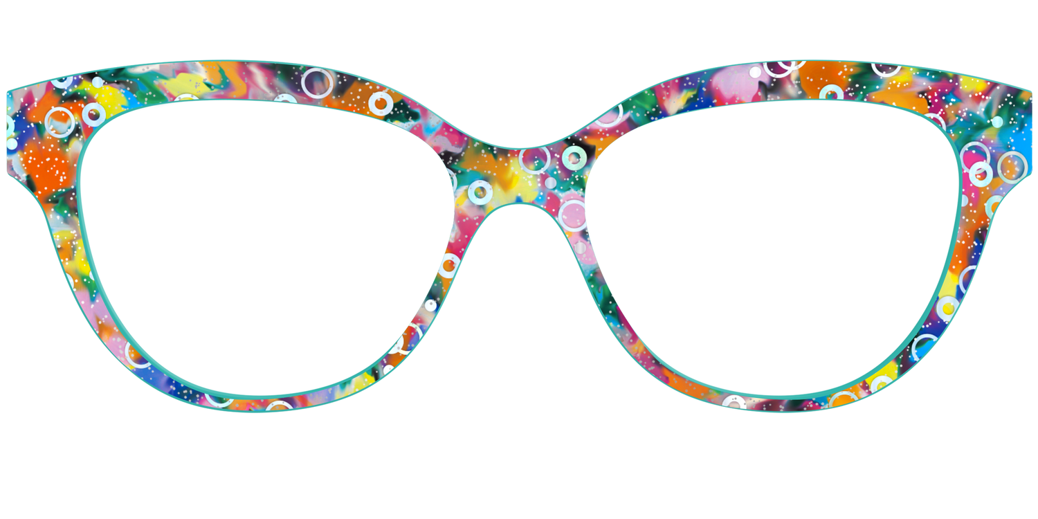 The Imaginative Tortoise with Bubble Glitter - Front Top Image - Pair Eyewear