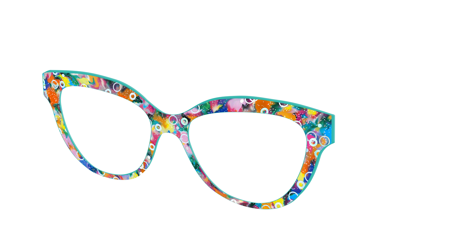 The Imaginative Tortoise with Bubble Glitter - Angle Top Image - Pair Eyewear
