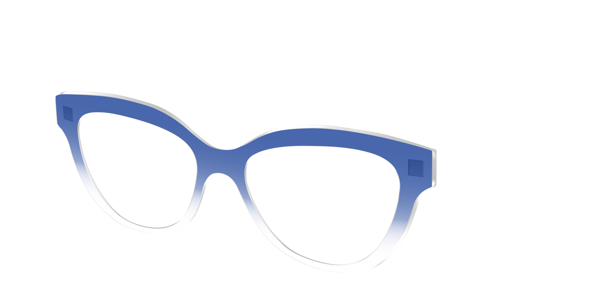 The Indigo Gradient Crystal - Angle Top Image - Pair Eyewear