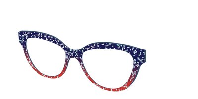 The Navy to Scarlet Gradient with Star Glitter - Angle Top Thumbnail - Pair Eyewear