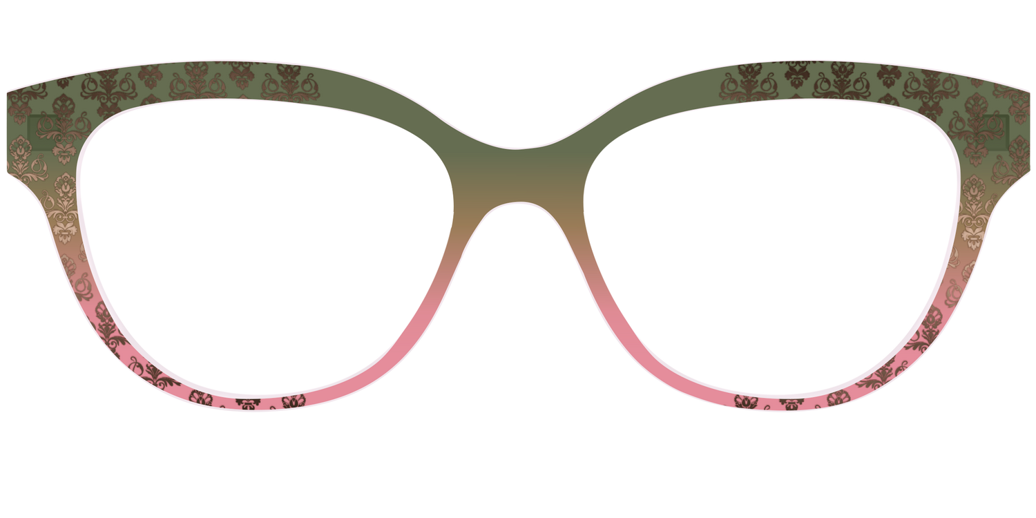 The Olive to Rose Trellis with Champagne Foil - Front Top Image - Pair Eyewear