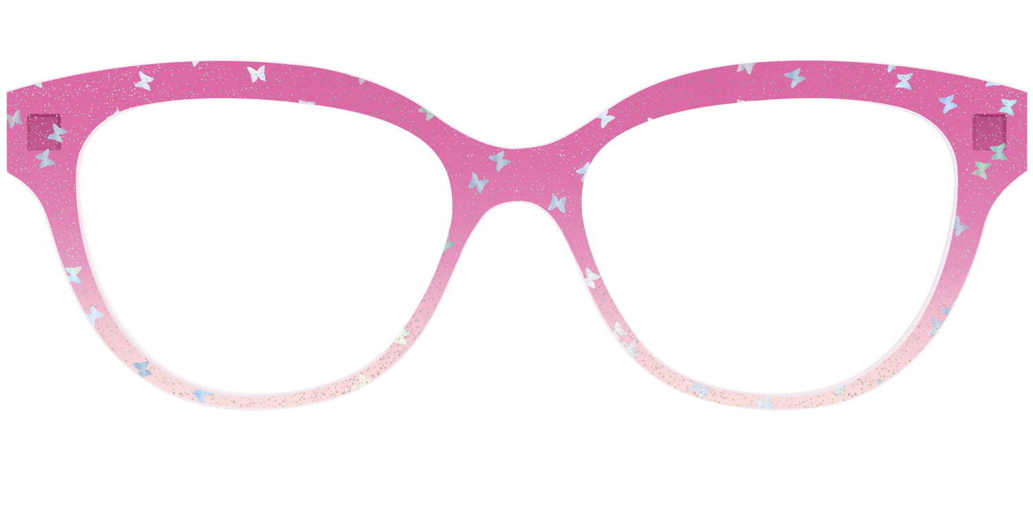 The Pink Butterfly Sparkle Crystal - Front Top Image - Pair Eyewear