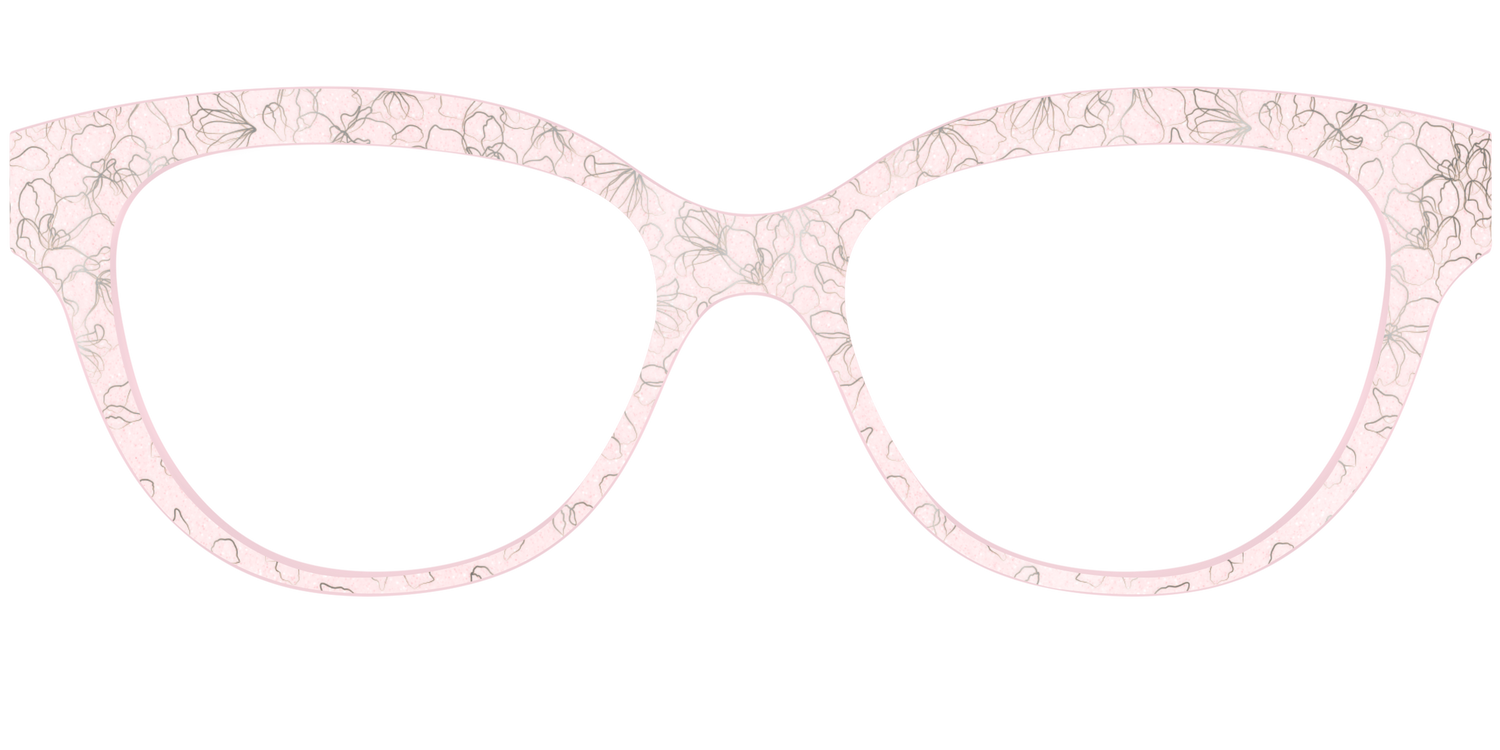 The Pink Shimmer Petals with Silver Foil - Front Top Image - Pair Eyewear