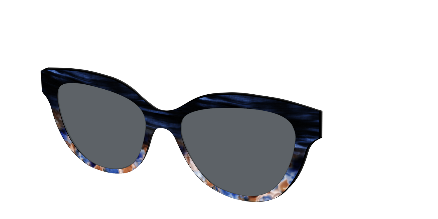 The Polarized Blue Horn Tortoise Sun Top - Angle Top Image - Pair Eyewear