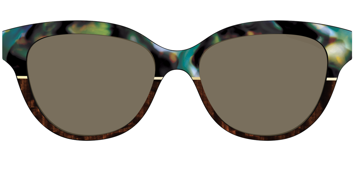 The Polarized Mirage Split with Gold Foil Sun Top - Front Top Image - Pair Eyewear