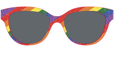 The Polarized Traditional Pride Flag Glitter Sun Top - Front Top Thumbnail - Pair Eyewear